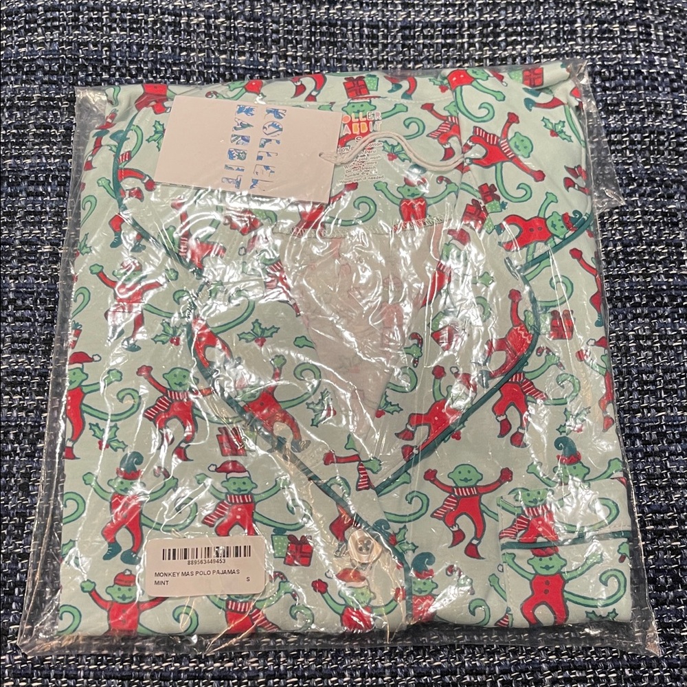 Roller Rabbit Christmas  Monkey Print Pajama Set-NWT